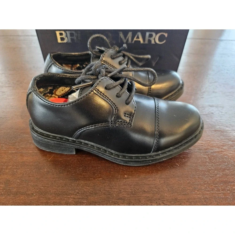 Bruno Marc Boy's Dress Oxford Formal Lace-Up Black‎ Shoes Size 9 New in box